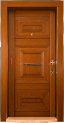 Коричневая входная дверь c МДФ панелью ЧД-10 в частный дом в Вологде