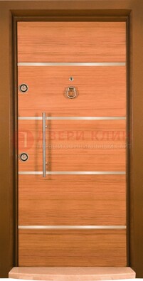 Коричневая входная дверь c МДФ панелью ЧД-11 в частный дом в Вологде
