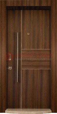 Коричневая входная дверь c МДФ панелью ЧД-12 в частный дом в Вологде