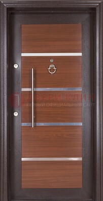 Коричневая входная дверь c МДФ панелью ЧД-27 в частный дом в Вологде