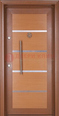 Коричневая входная дверь c МДФ панелью ЧД-33 в частный дом в Вологде