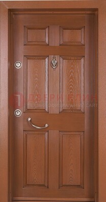 Коричневая входная дверь c МДФ панелью ЧД-34 в частный дом в Вологде
