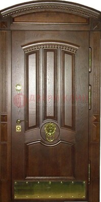 Хорошая стальная арочная дверь с декоративным элементом ДА-23 в Ставрополе