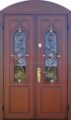 Двухстворчатая стальная дверь Винорит в форме арки ДА-55 в Вологде