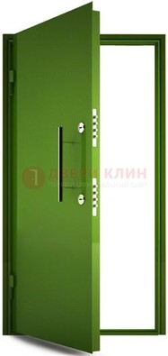 Зеленая металлическая бронированная дверь ДБ-8 в Вологде