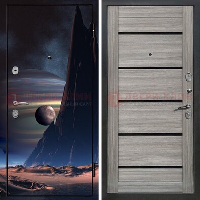 Стальная дверь с фотопечатью космоса ДФ-49 в Вологде