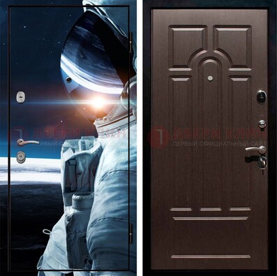 Синяя стальная дверь с фотопечатью ДФ-4 в Вологде