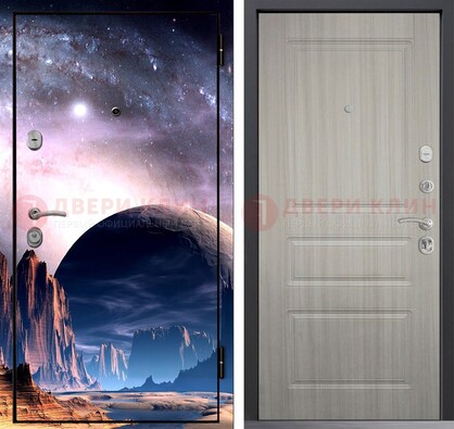 Железная дверь с фотопечатью космоса и планеты ДФ-50 в Вологде