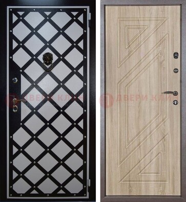 Металлическая дверь с порошковым напылением и ковкой ДК-24 в Сергиевом Посаде