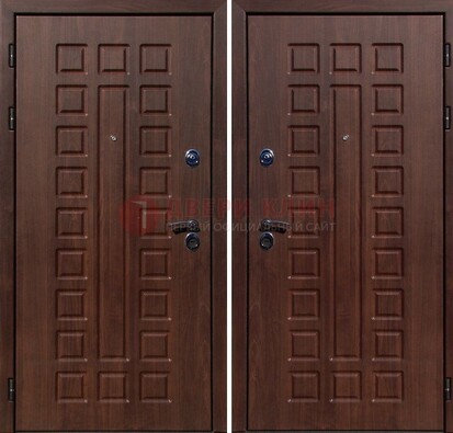 Коричневая железная дверь с МДФ снаружи ДМ-113 в Вологде
