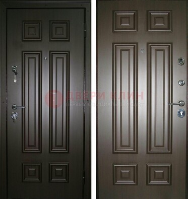 Темная металлическая дверь с МДФ ДМ-136 в квартиру в Вологде