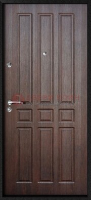 Темная железная дверь с МДФ ДМ-141 в панельный дом в Вологде