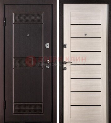 Темная стальная дверь с МДФ ДМ-147 для улицы в Вологде
