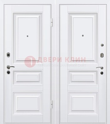 Белая металлическая дверь с МДФ ДМ-179 в Вологде