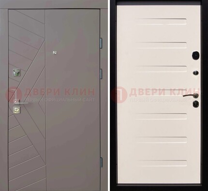 Коричневая стальная филенчатая дверь с МДФ ДМ-199 в Вологде
