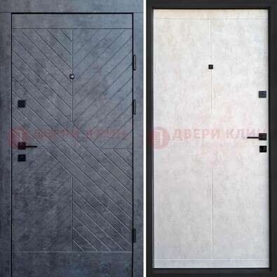 Серая железная дверь с филенчатой МДФ ДМ-217 в Лыткарино