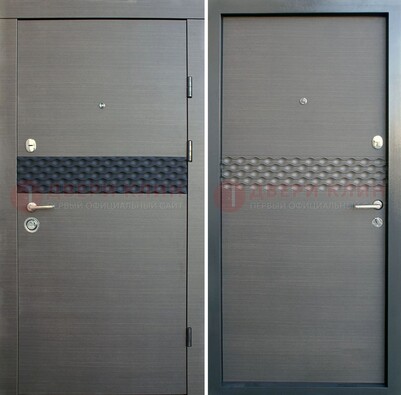 Темно-серая стальная дверь с МДФ ДМ-218 в Пензе