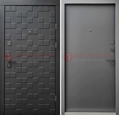Темная стальная филенчатая дверь с МДФ ДМ-221 в Вологде