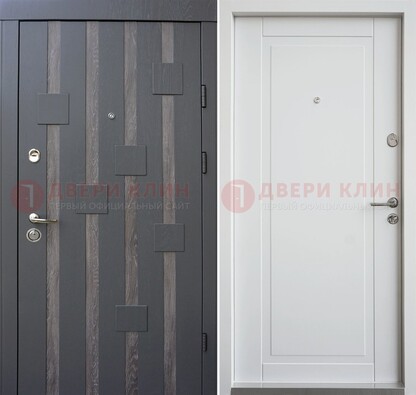 Темная металлическая дверь c белом МДФ внутри ДМ-231 в Вологде