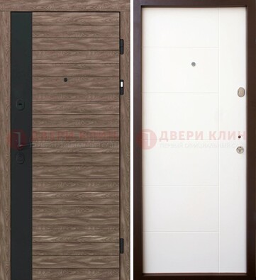 Темная металлическая филенчатая дверь c МДФ Беленый дуб ДМ-239 в Вологде