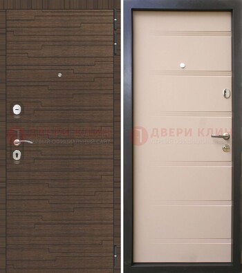 Коричневая  железная дверь c фрезерованной МДФ ДМ-248 в Вологде