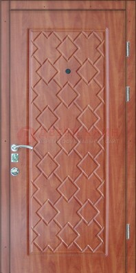 Коричневая металлическая дверь с МДФ-28 в Вологде