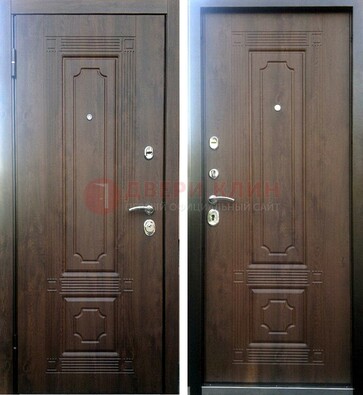 Коричневая металлическая дверь с МДФ ДМ-32 на дачу в Вологде