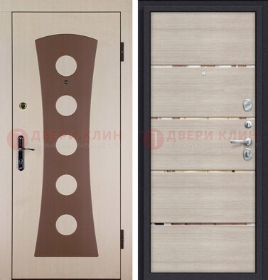 Светлая металлическая дверь с МДФ в квартиру ДМ-365 в Вологде