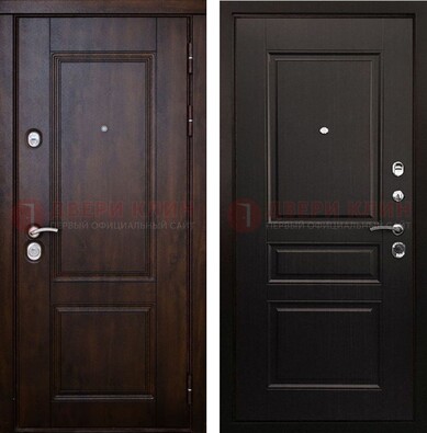 Классическая железная дверь с темными МДФ панелями ДМ-390 в Вологде