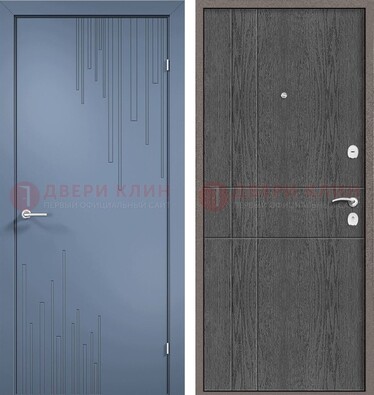 Синяя металлическая дверь МДФ в квартиру ДМ-434 в Вологде