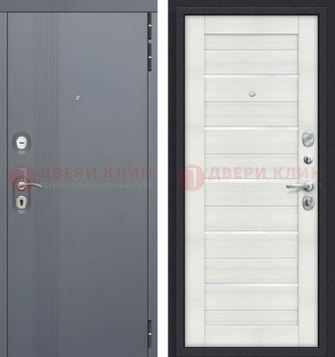 Железная дверь с серой и белой МДФ ДМ-462 в Ставрополе