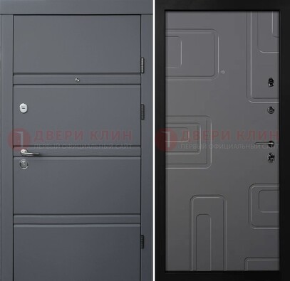 Серая металлическая дверь с МДФ в квартиру ДМ-485 в Вологде
