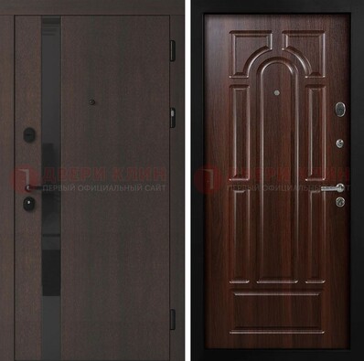Темная входная дверь с МДФ панелями в квартиру ДМ-499 в Вологде