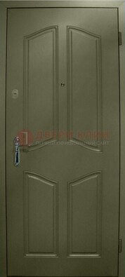 Зеленая стальная дверь с МДФ ДМ-49 в дом в Вологде