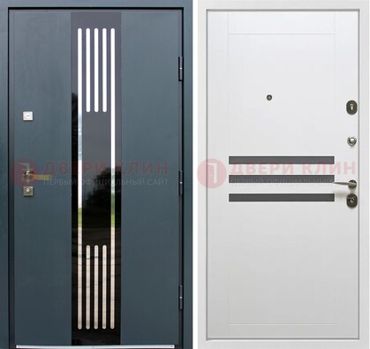 Темная квартирная дверь с разными МДФ ДМ-504 в Вологде