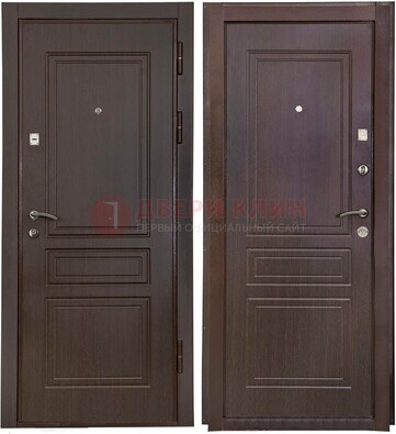 Антивандальная коричневая железная дверь с МДФ ДМ-61 в Вологде