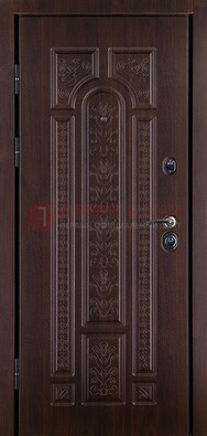 Темная металлическая дверь с массивом дуба ДМД-20 в Вологде