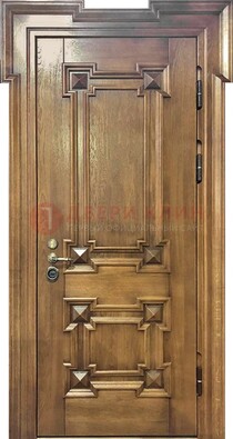 Филенчатая железная дверь с массивом дуба ДМД-56 в Вологде