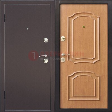 Темная железная дверь с порошковым покрытием ДП-10 в Вологде