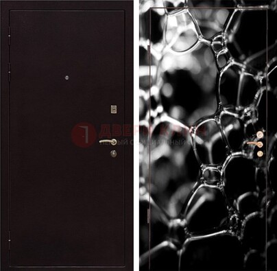 Черная стальная дверь с порошковым окрасом с фотопечатью ДП-158 в Вологде