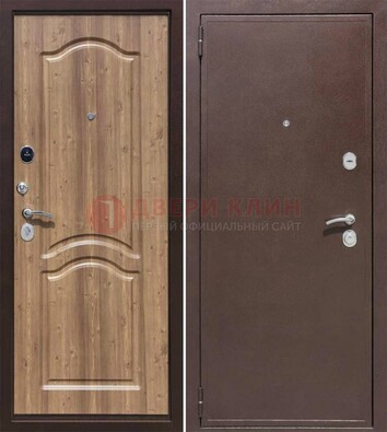Коричневая железная дверь с порошковым окрасом ДП-191 в Вологде