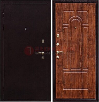 Темная железная дверь с порошковым покрытием ДП-194 в Куровском