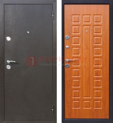 Коричневая стальная дверь с порошковым напылением ДП-202 в Дзержинском