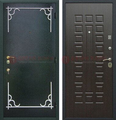 Темная входная дверь с порошковым покрытием и МДФ венге ДП-223 в Вологде