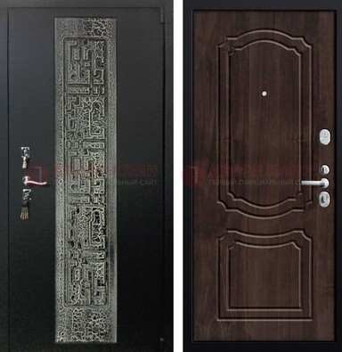 Темная входная дверь с порошковым покрытием и МДФ внутри ДП-224 в Вологде