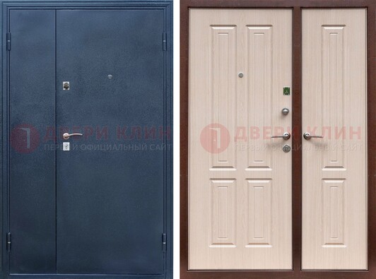 Двустворчатая стальная дверь с порошковым напылением и МДФ ДП-239 в Вологде