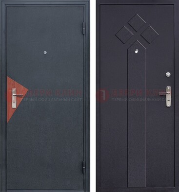 Черная входная дверь с порошковым напылением и узором внутри ДП-241 в Вологде