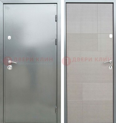 Металлическая серая дверь с порошковым покрытием и МДФ Белый ясень ДП-250 в Вологде