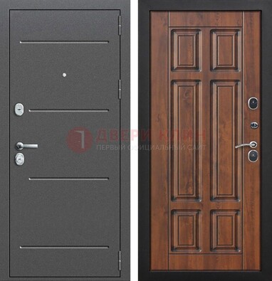 Стальная дверь с порошковым покрытием Антик серебро и филенчатой МДФ ДП-267 в Вологде