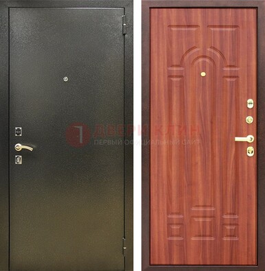 Входная темно-серая дверь с порошковой отделкой и МДФ Миланский орех ДП-281 в Вологде